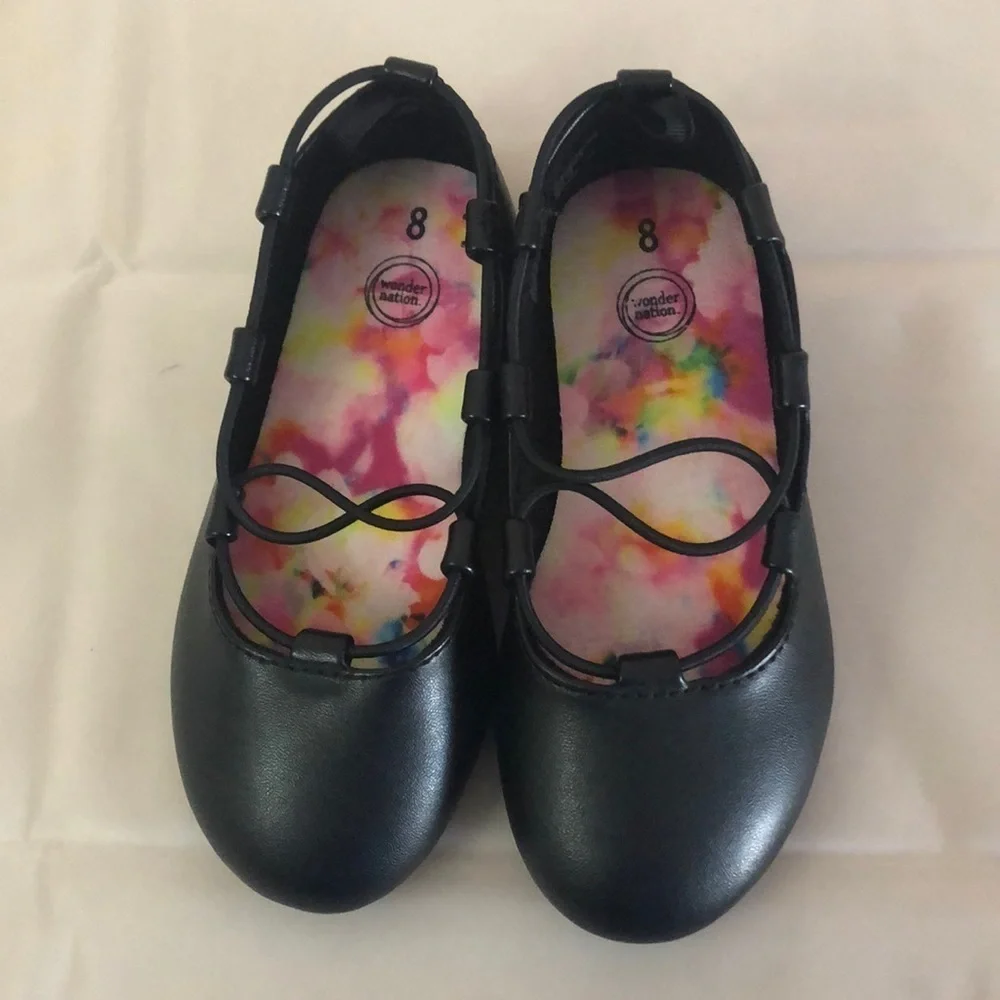 Wonder Nation Black Slip On Toddler Shoes NWOT